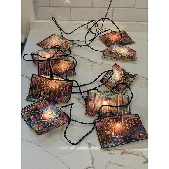 Other - Vintage Primal Lite Southwest Postcard String Lights 14 ft Americana Retro Funky